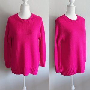 Valentine’s Day Hot Pink Chinky Knit Oversized Sweater